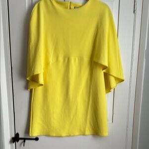 ASOS Yellow Boxy Midi Dress with 3/4 Sleeves